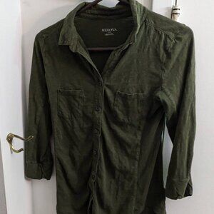 Merona Green Button-Up Shirt